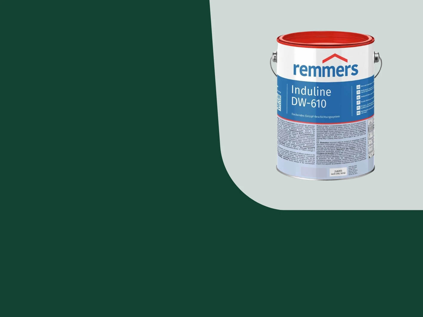 Induline DW-610 Dekkende Beits Ral 6005 Mosgroen 2.5 liter - Afbeelding 1